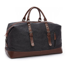 Load image into Gallery viewer, Canvas Travel Bag Leather Large