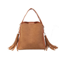 Load image into Gallery viewer, Women Bucket Bag Vintage Tassel Messenger Bag
