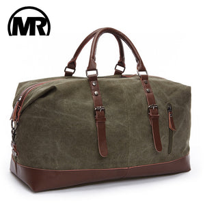 Canvas Travel Bag Leather Large