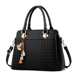 Women Handbags Tassel PU Leather Totes Bag