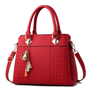 Women Handbags Tassel PU Leather Totes Bag